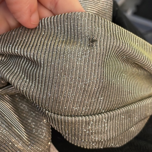 Ieena for Mac Duggal
Silver Shimmer V-neck Gown - Picture 12 of 13